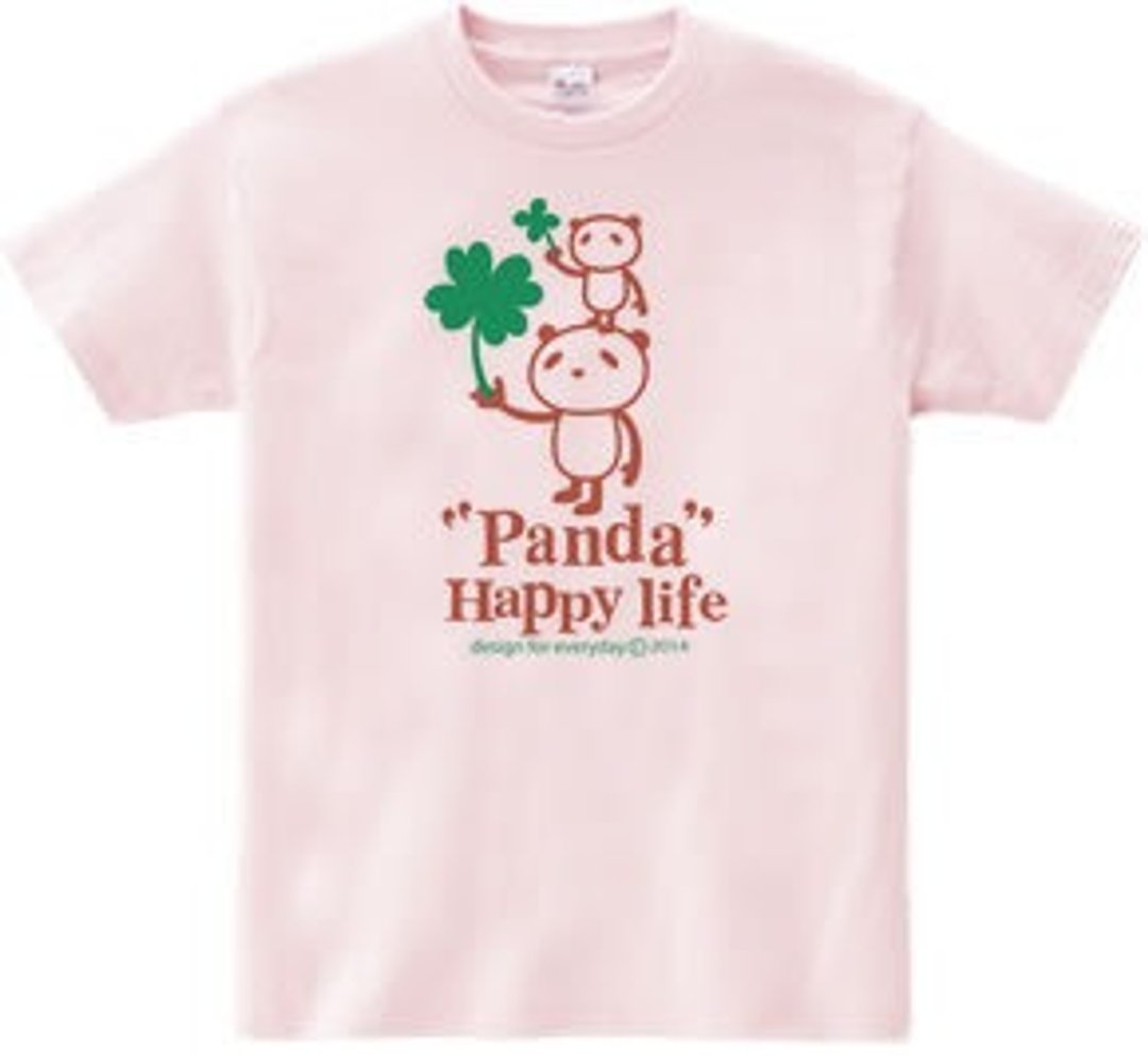 Panda and Clover [both sides] 150.160 (WomanM.L) T-shirt order product] - 女装 T 恤 - 棉．麻 粉红色