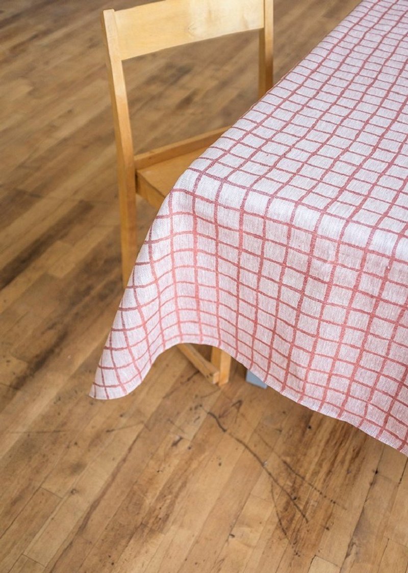 北欧设计款–格子桌巾,红色(147X147cm) Rutig Tablecloth Red - 餐垫/桌巾 - 棉．麻 红色