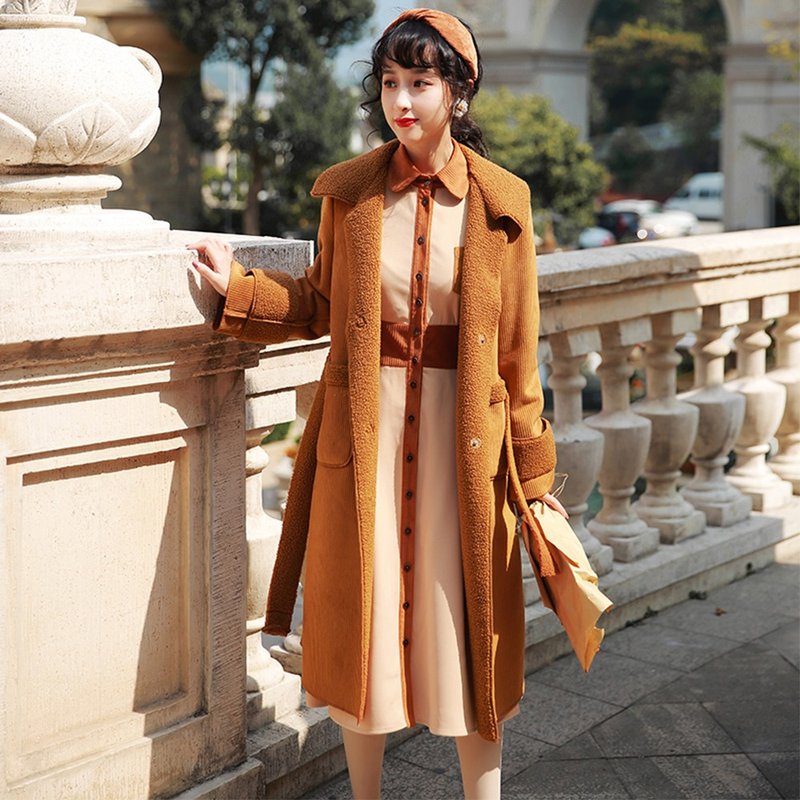 【出清品】2019新款冬季宽松外套羊羔毛厚款大衣女中长款10006 - 女装上衣 - 其他材质 