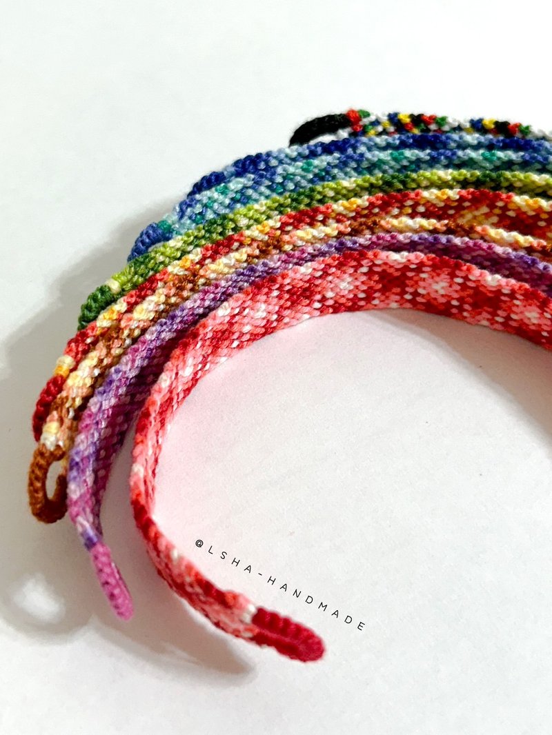 【LSHA】手作编织 友谊手环 Friendship Bracelets(萝蒂叶) - 手链/手环 - 棉．麻 