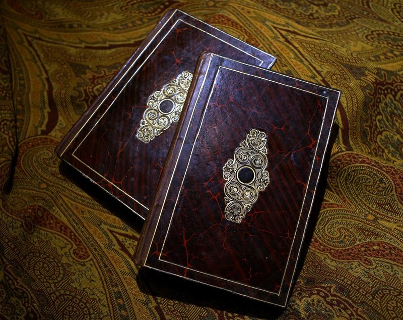 寓言集 二册 - 拉封丹 & 葛宏德维 -古董书 - 刊物/书籍 - 纸 