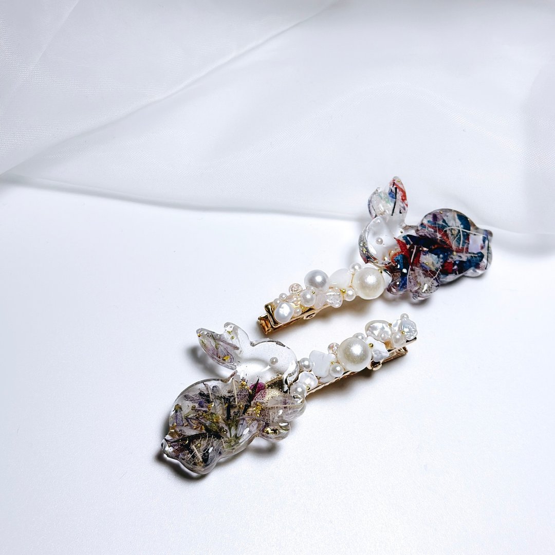 兔宝 • 押花手工发饰 - 发饰 - 植物．花 