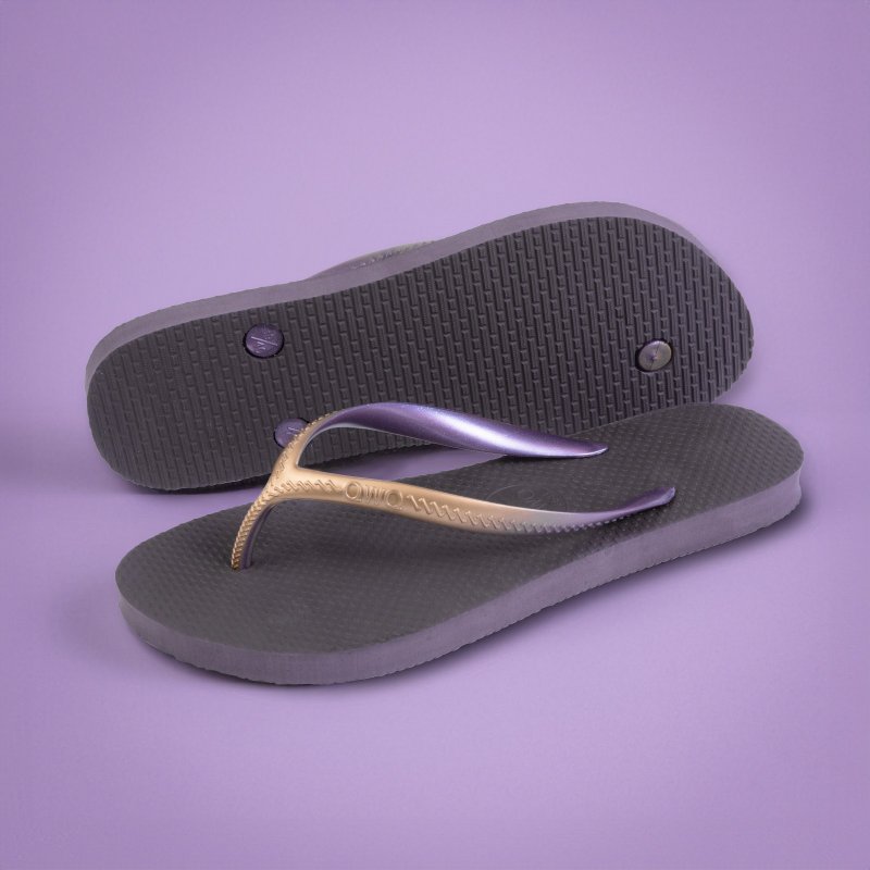 Glint渐层金星空紫 防断强化鞋带 女夹脚拖 人字拖 拖鞋 MIT QWQ - 拖鞋 - 橡胶 紫色