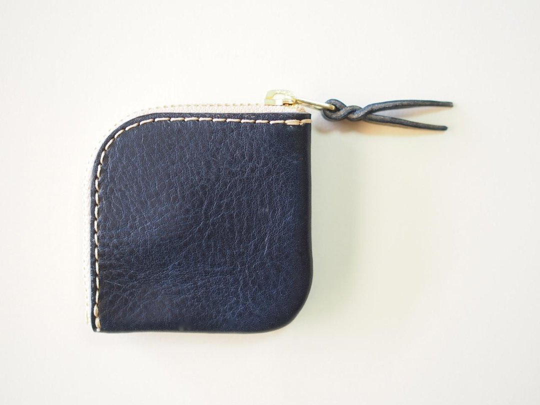 Jewelry coin case / navy - 零钱包 - 真皮 