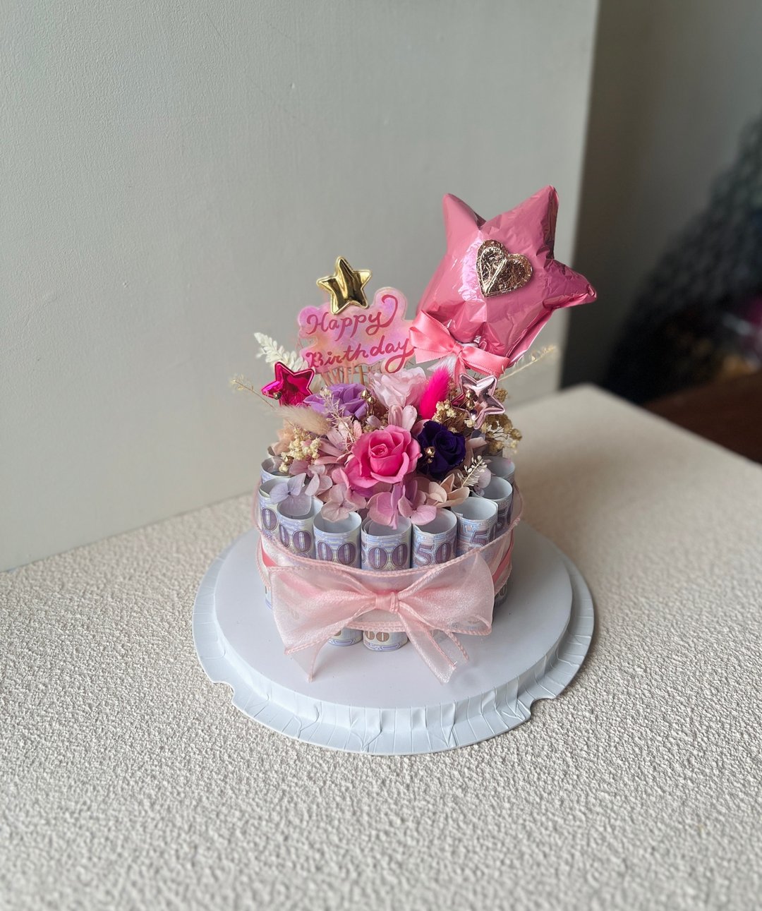 钞票永生花蛋糕定制化下单区-有钱花-商品不含钞票需自行放入 - 干燥花/捧花 - 植物．花 
