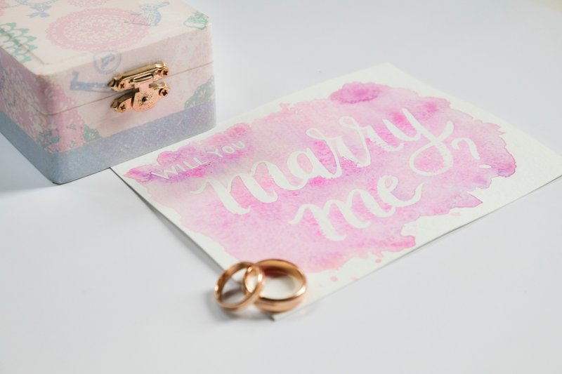 客制化 全手绘原稿 英文书法明信片 情人卡 - 卡片/明信片 - 纸 粉红色