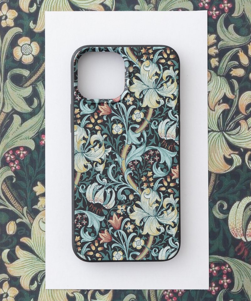 威廉莫里斯设计iPhone13miniPBAT生物可分解环保手机壳 黄金百合A - 手机壳/手机套 - 环保材料 多色