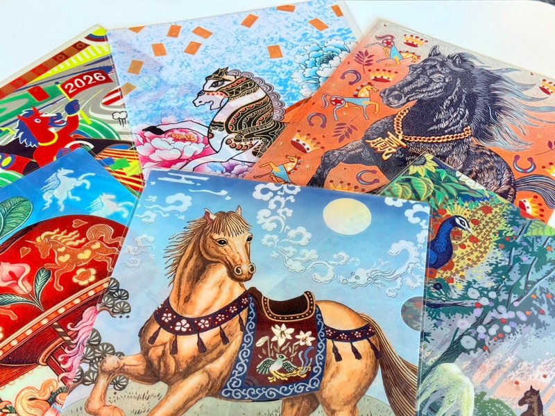 2026年版印年画 马跃扬名 衍生文创商品 马年资料夹 - 文件夹/资料夹 - 塑料 蓝色