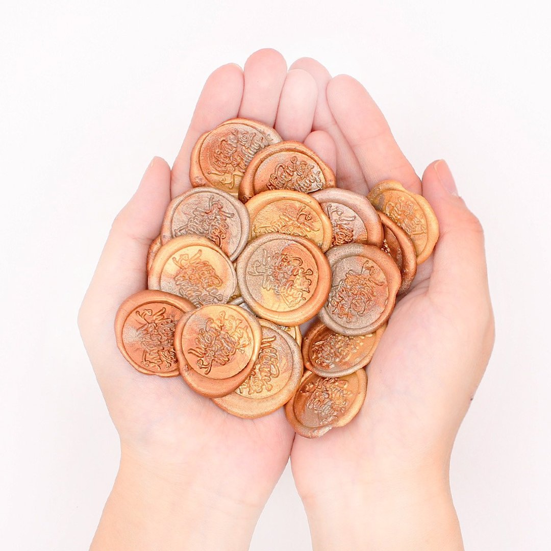 火漆封蜡蜡粒大罐装--陪你看落日余晖(古铜/金色系) - 信封/信纸 - 蜡 卡其色