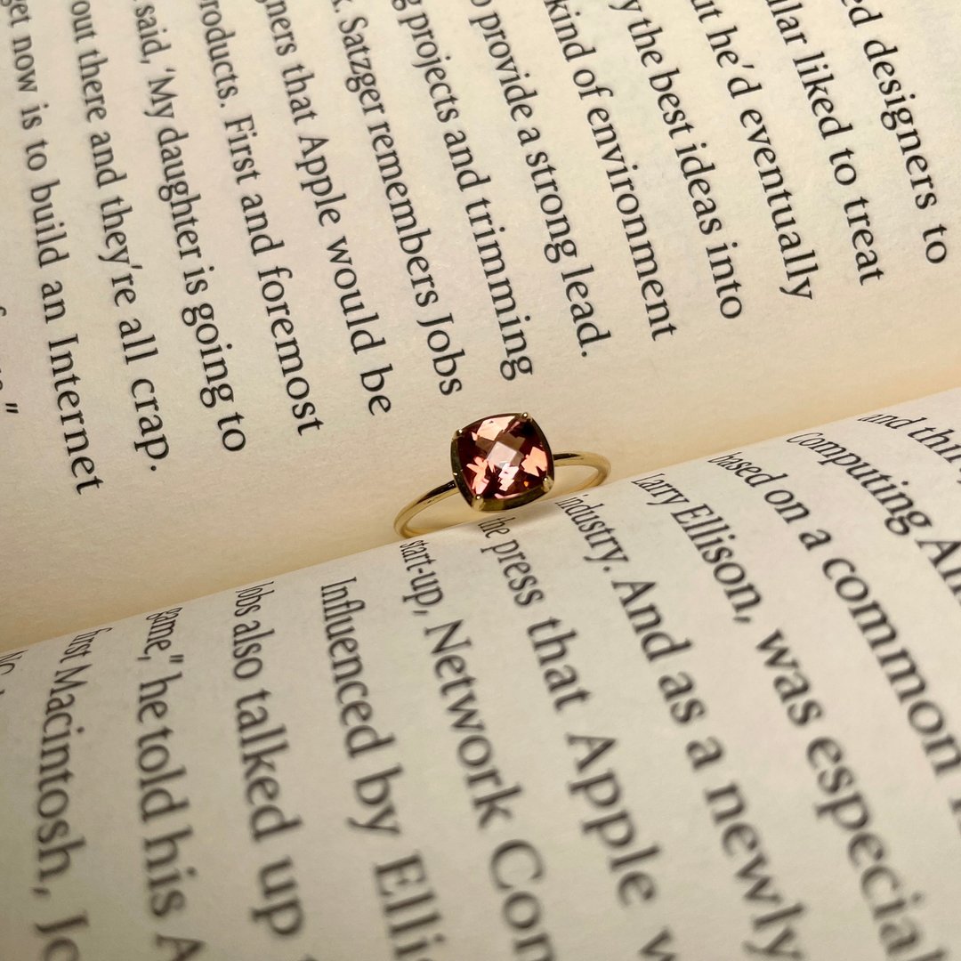 The Mono - 天然蜜桃粉红碧玺 (0.90ct ) 18k黄金戒指 - 戒指 - 贵金属 