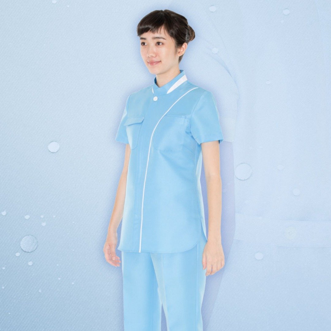 多色拉链纳米抗菌护士护理员短袖上衣医美诊所制服NW6206 - 女装上衣 - 聚酯纤维 多色
