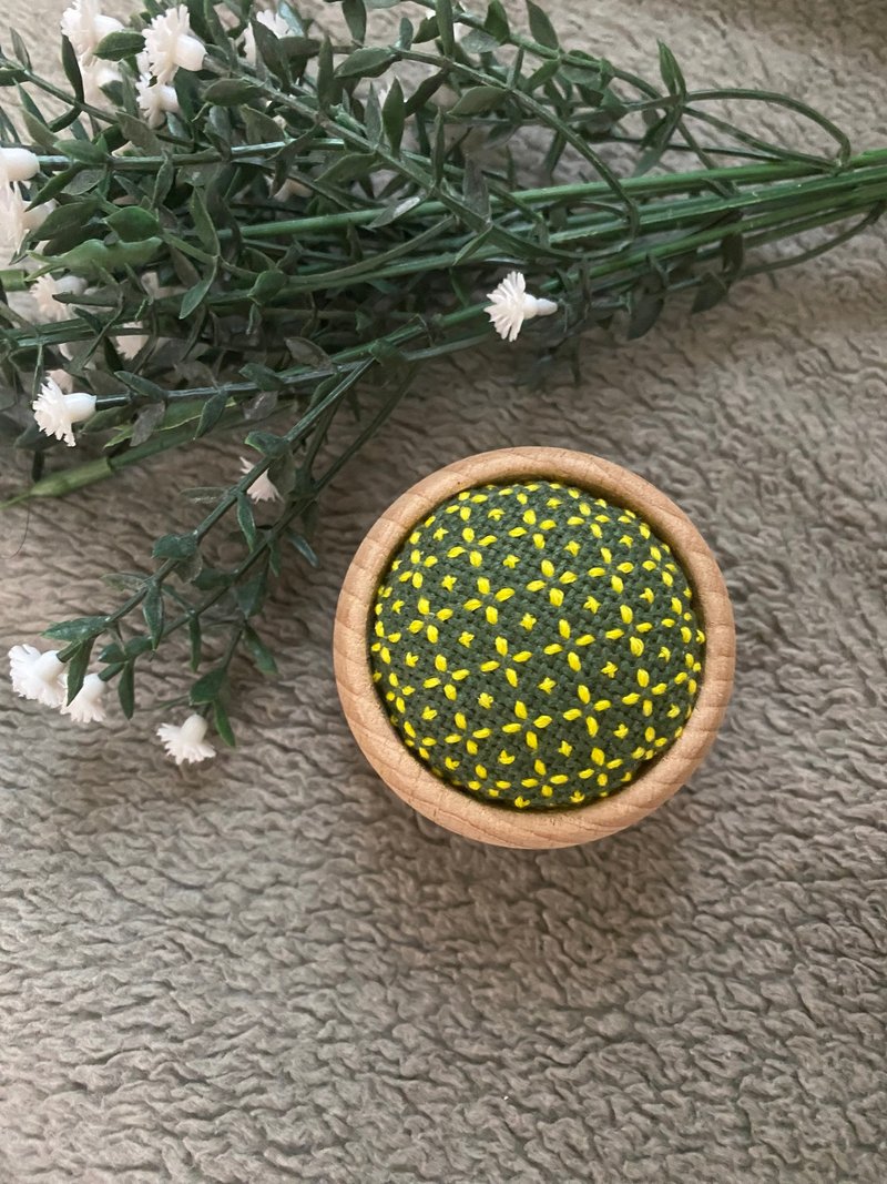 地刺刺绣针插 刺绣针收纳 摆设 军绿 - 收纳用品 - 棉．麻 绿色