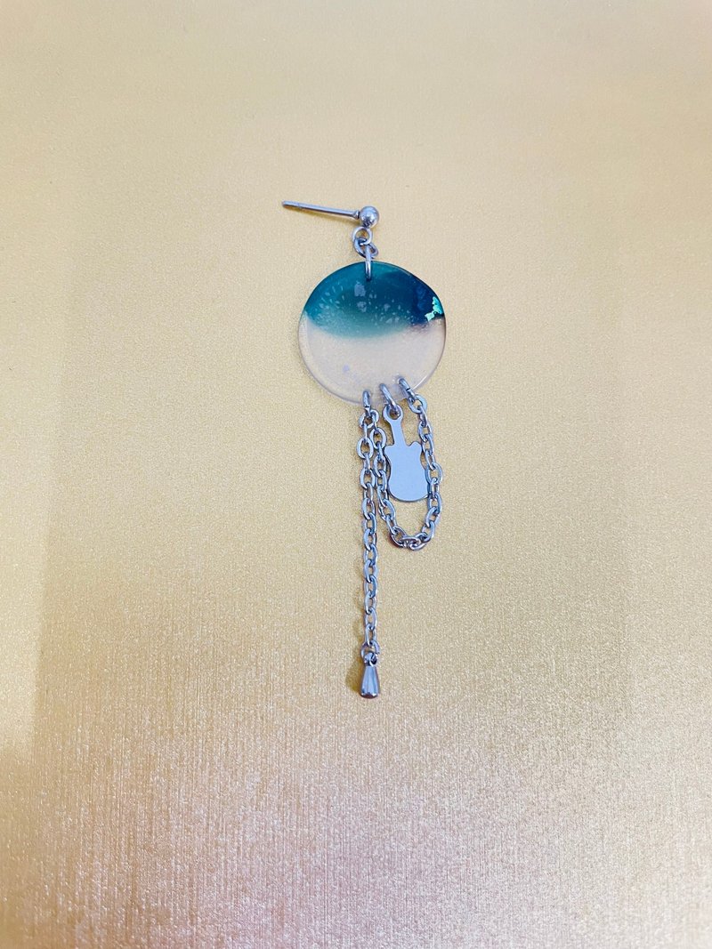 琉璃耳环 单边1只 夹式耳环 窗花复古耳环 手作饰品 医疗钢耳环 - 耳环/耳夹 - 琉璃 多色