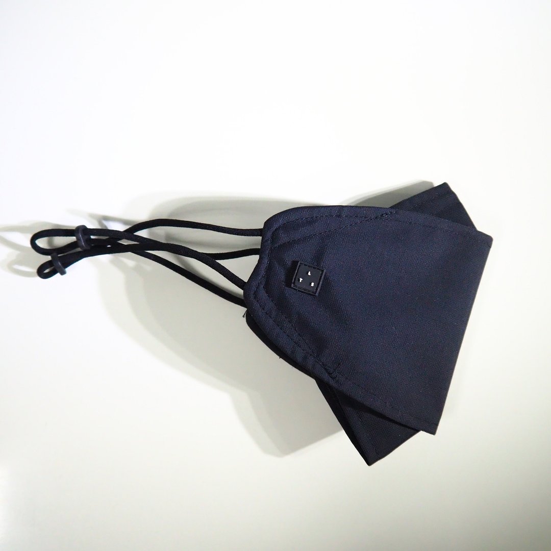 升级版 UN-3L-G AIRMASK 深蓝色 | 防水可替换滤材纯棉立体布口罩 - 口罩 - 防水材质 黑色