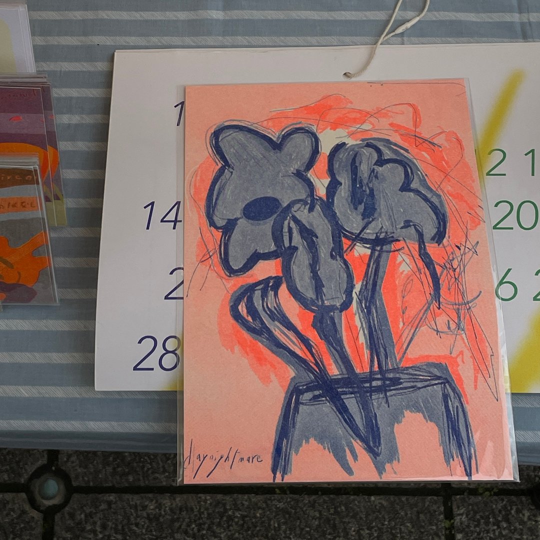 Riso海报 blue project : flower (2) - 海报/装饰画/版画 - 纸 