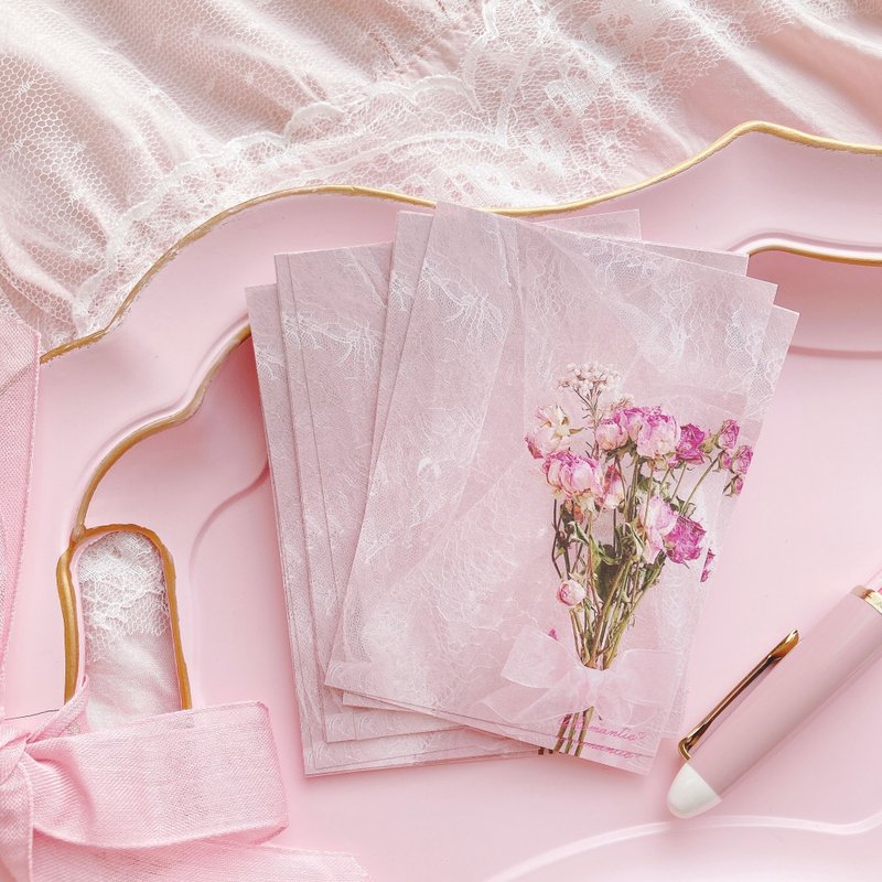 Dry rose memo - 卡片/明信片 - 纸 粉红色