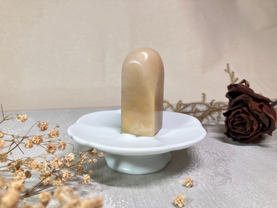 手工刻印定制单章 • 姓名方章 • 如脂如膏 • 老挝石印章 - 印章/印台 - 石头 白色