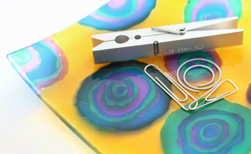 星际漩涡│太空之旅文具收纳小方盘 - 其他 - 玻璃 黄色