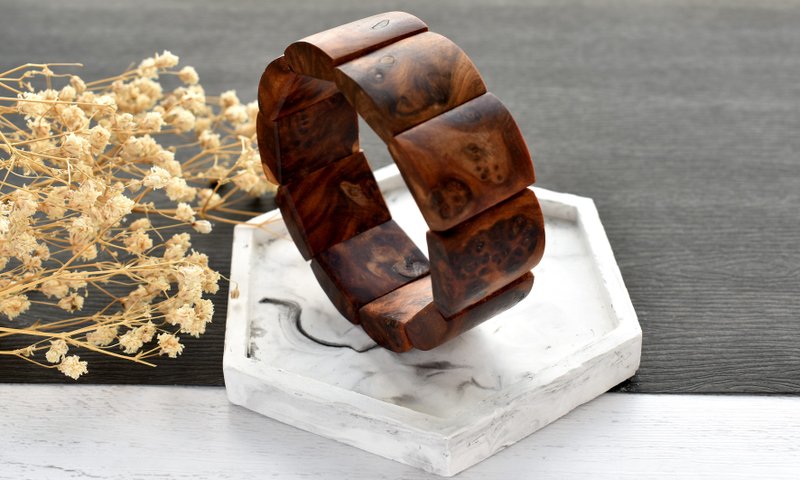 CYPRESS 【肖楠瘤木质手排】 - 手链/手环 - 木头 