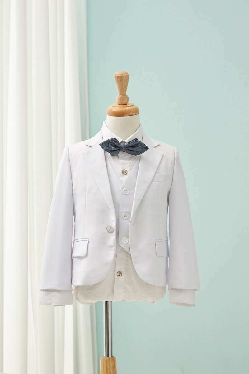 (瑕疵sale)HAO.HAO kids 经典素面西装-素白色(三件组) - 童装礼服/连衣裙 - 其他材质 白色