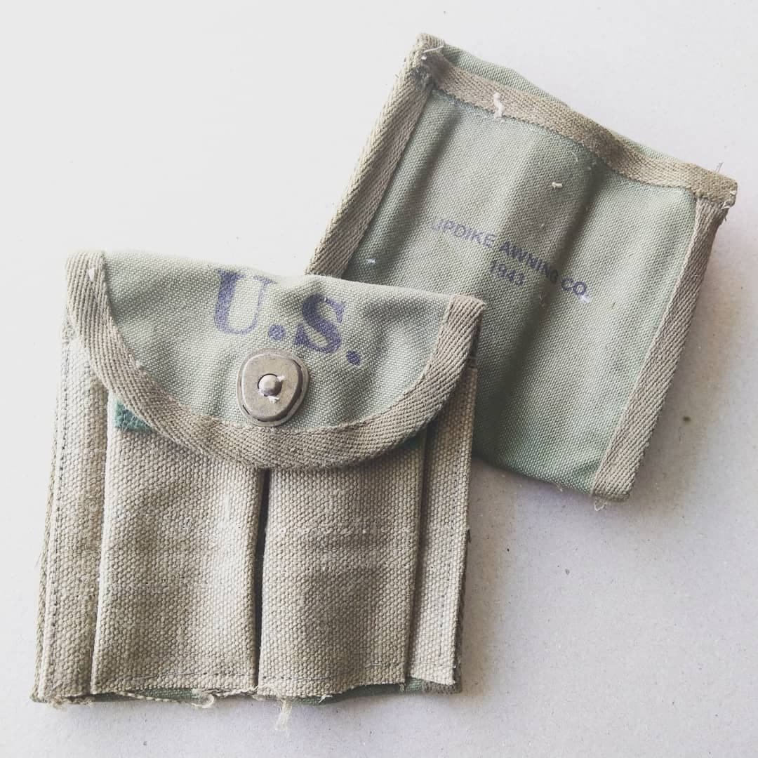 【换季特卖】美国老物－UPDIKE AWNING CO.1943 军用小包 - 零钱包 - 棉 卡其色