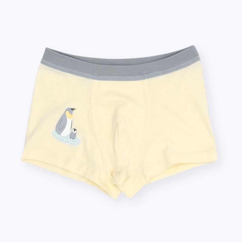 男童四角内裤-碎冰上的企鹅 - 童装上衣 - 棉．麻 黄色