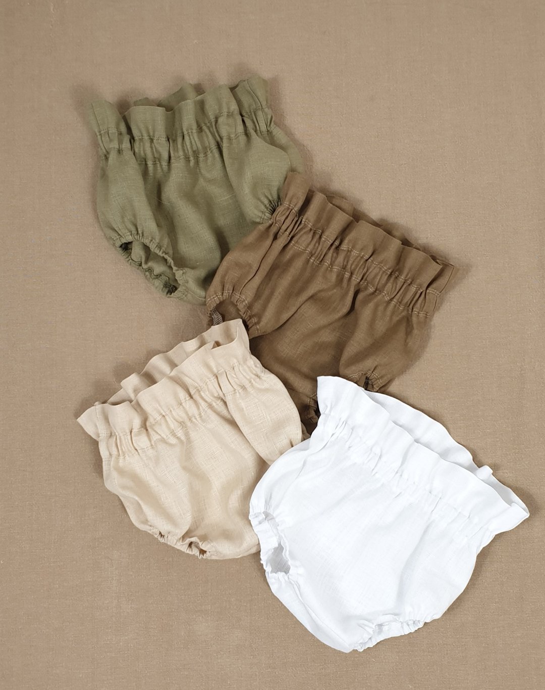 Natural linen boho bloomers for baby girl, boho baby girl bloomers,linen clothes - 童装裤 - 棉 多色