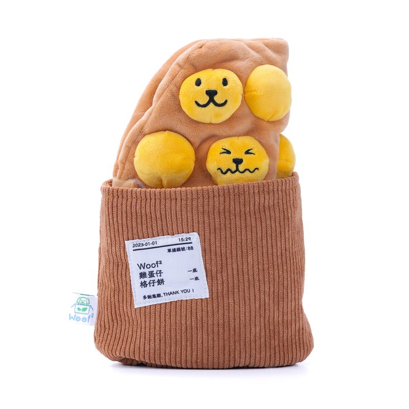Woof2 鸡蛋仔/格仔饼二合一藏食宠物毛绒玩具 - 玩具 - 聚酯纤维 多色