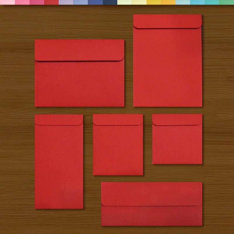手作 红包袋 信封袋 \  素色平光 \  6款尺寸 16色供选择 - 信封/信纸 - 纸 红色
