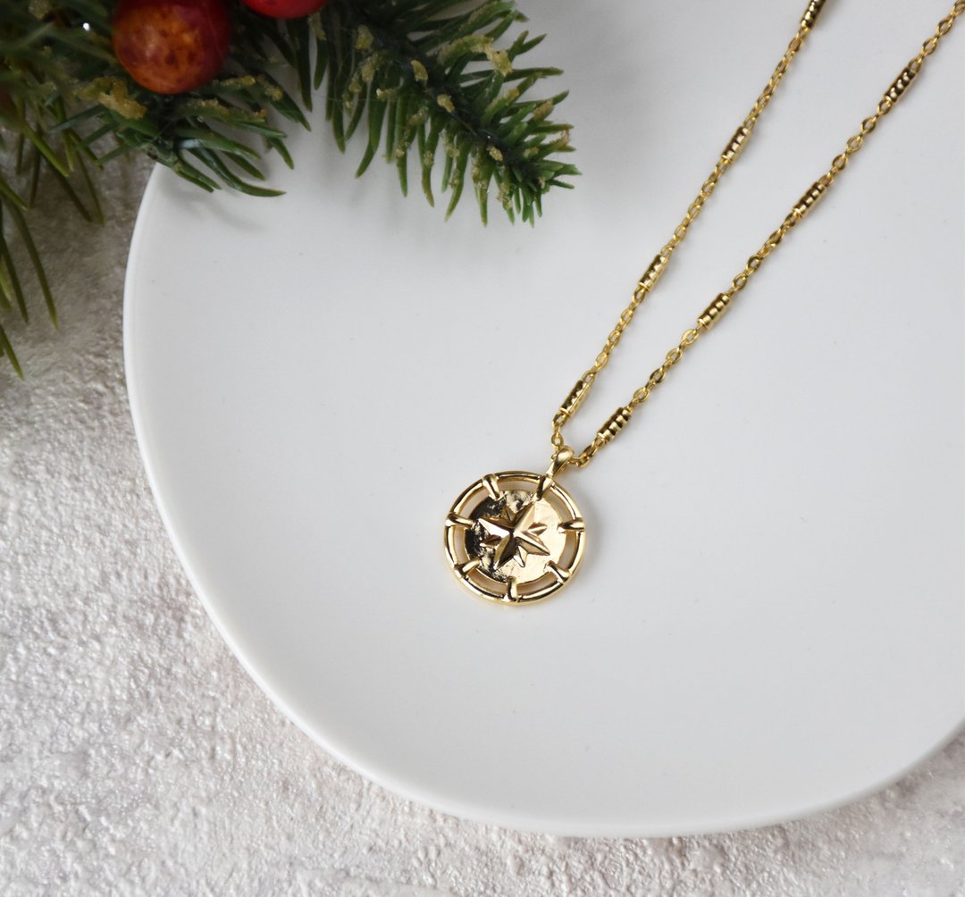 【秋冬新品】立体五芒星锁骨链 - 项链 - 铜/黄铜 金色