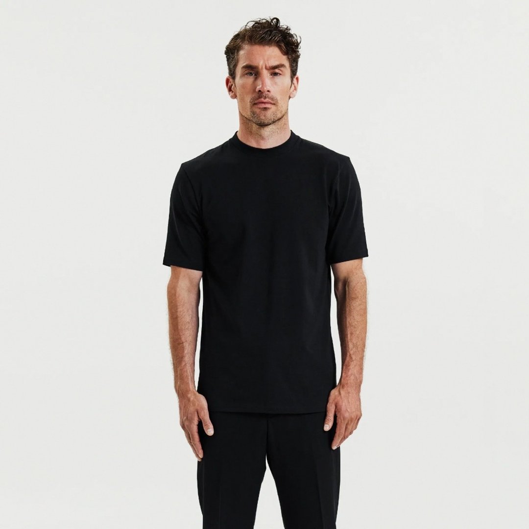 Bread & Boxers Crew Neck 经典升级圆领 Pro T - 黑 - 男装上衣/T 恤 - 棉．麻 黑色