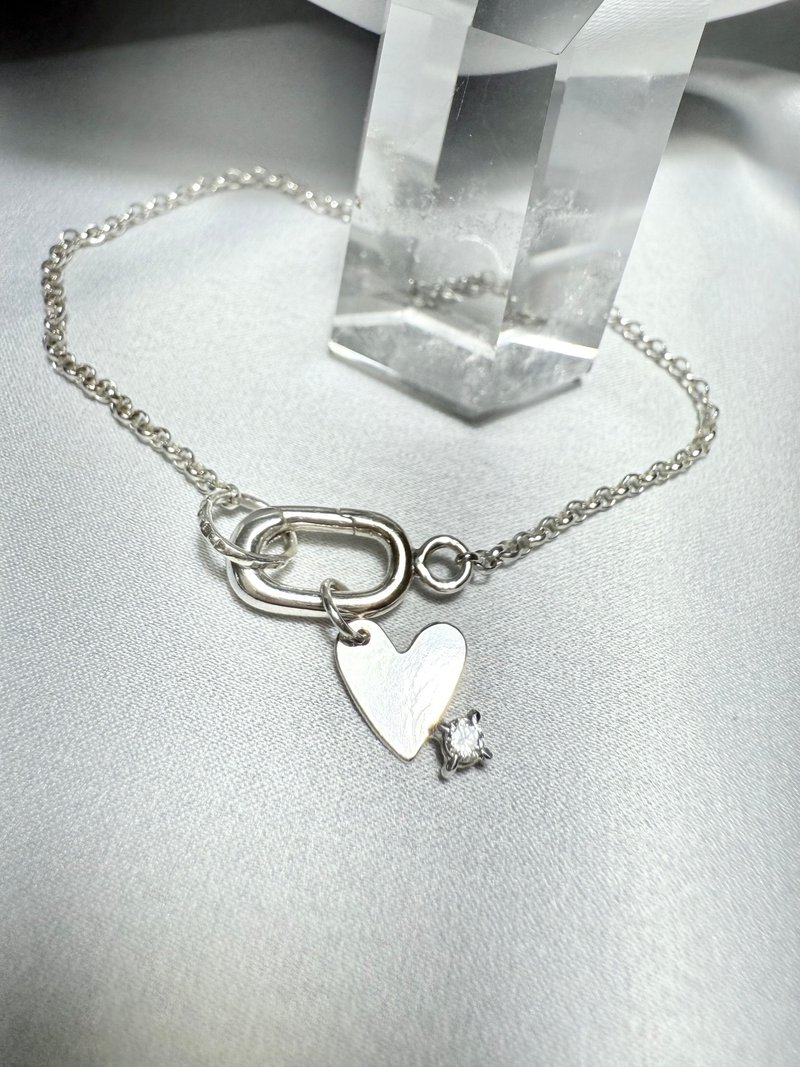 MIH 金工首饰 | 钻心爱 925纯银手链 crush silver bracelet - 手链/手环 - 纯银 银色