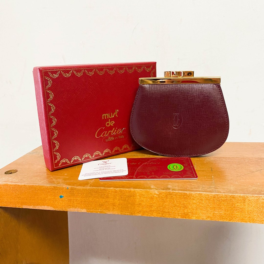 中古Cartier卡地亚│古着│银包│零钱包│散纸包│短夹│礼物 - 零钱包 - 真皮 红色