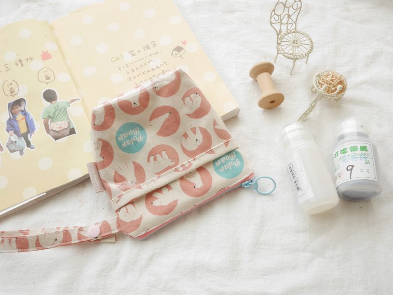 儿童托药袋 万用袋 小物袋 收纳袋 粉红北极熊款 - 化妆包/杂物包 - 防水材质 粉红色