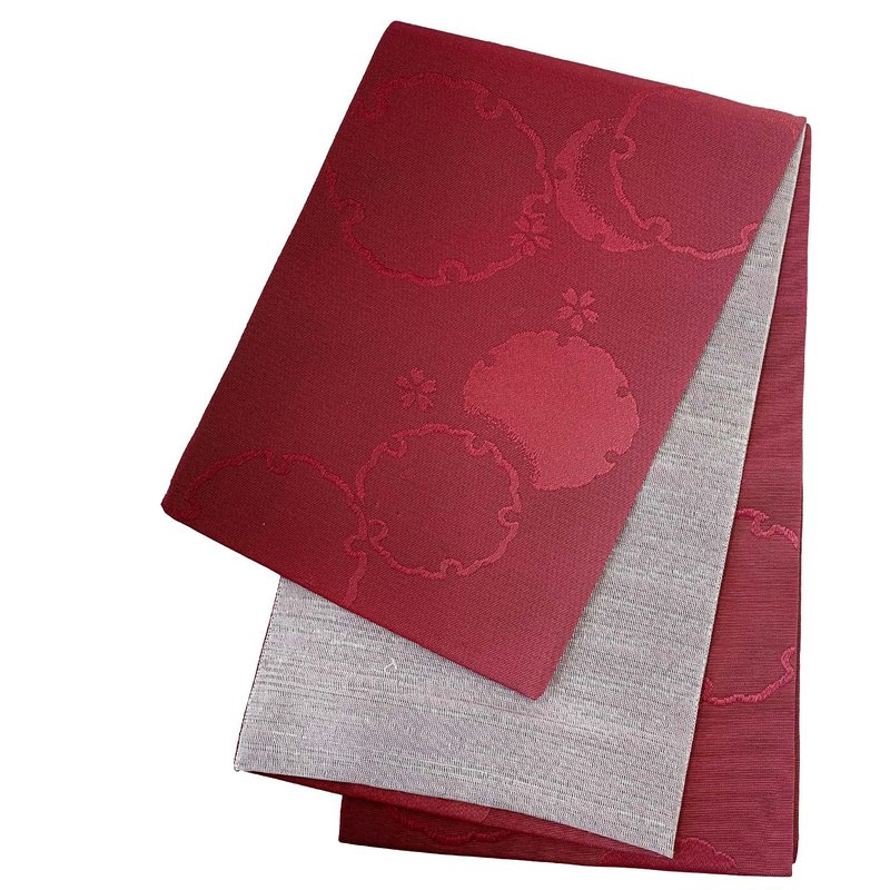 女性 腰封 和服腰带 小袋帯 半幅帯 日本制 红 渐层 20 - 皮带/腰带 - 其他材质 红色