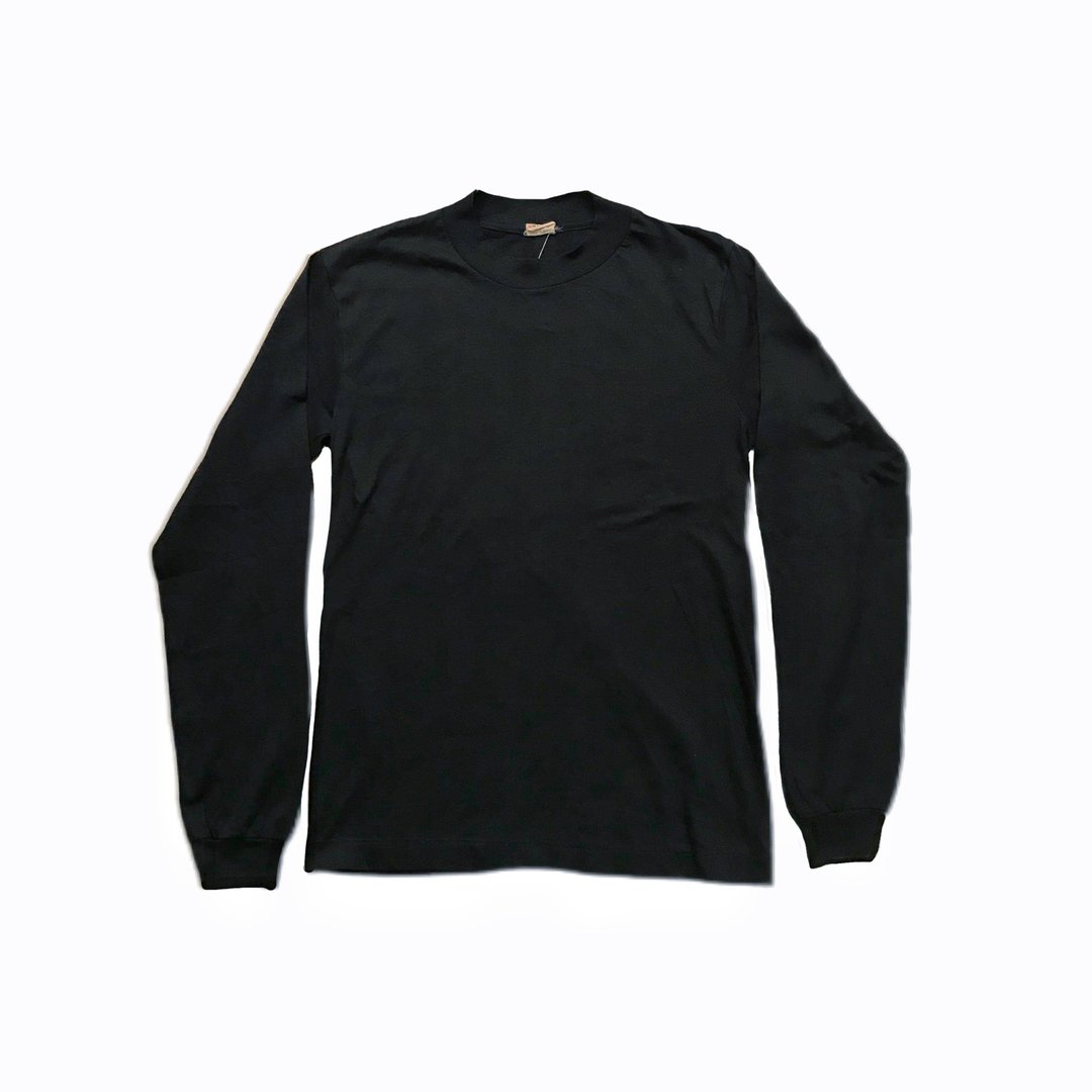 Vintage Long Sleeve T-shirt 美式字母图样薄长袖 - 女装上衣 - 棉 黑色