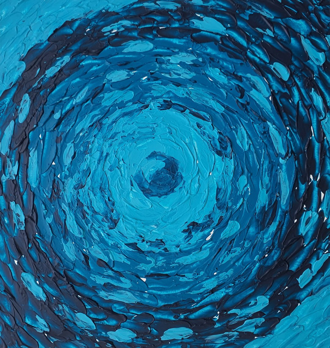 Evil Eye Painting Nazar Boncuk Original Art Greek Wall Hanging  5 by 7 Blue Eye - 海报/装饰画/版画 - 其他材质 蓝色