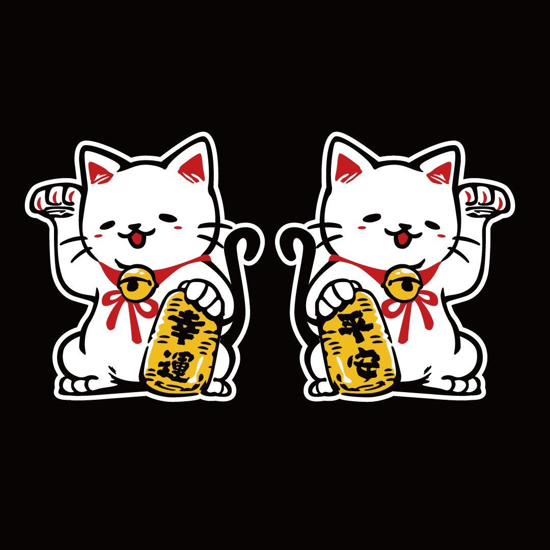 开运招财猫 反光贴纸 防水车贴 机车贴纸 汽车贴纸 3M工程级 - 贴纸 - 防水材质 