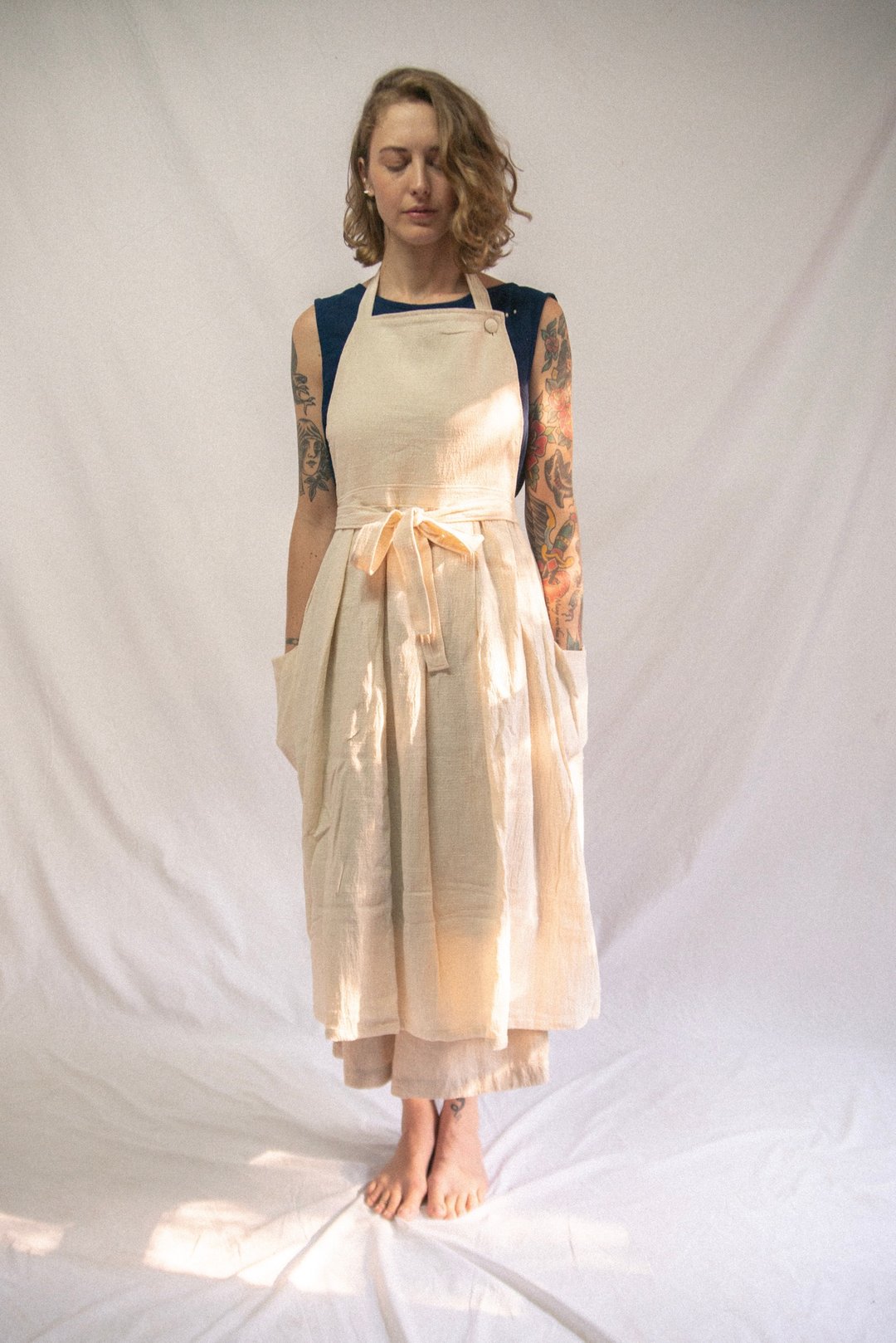 Pasar Apron | Asian Apron Skirt - 其他 - 棉 白色