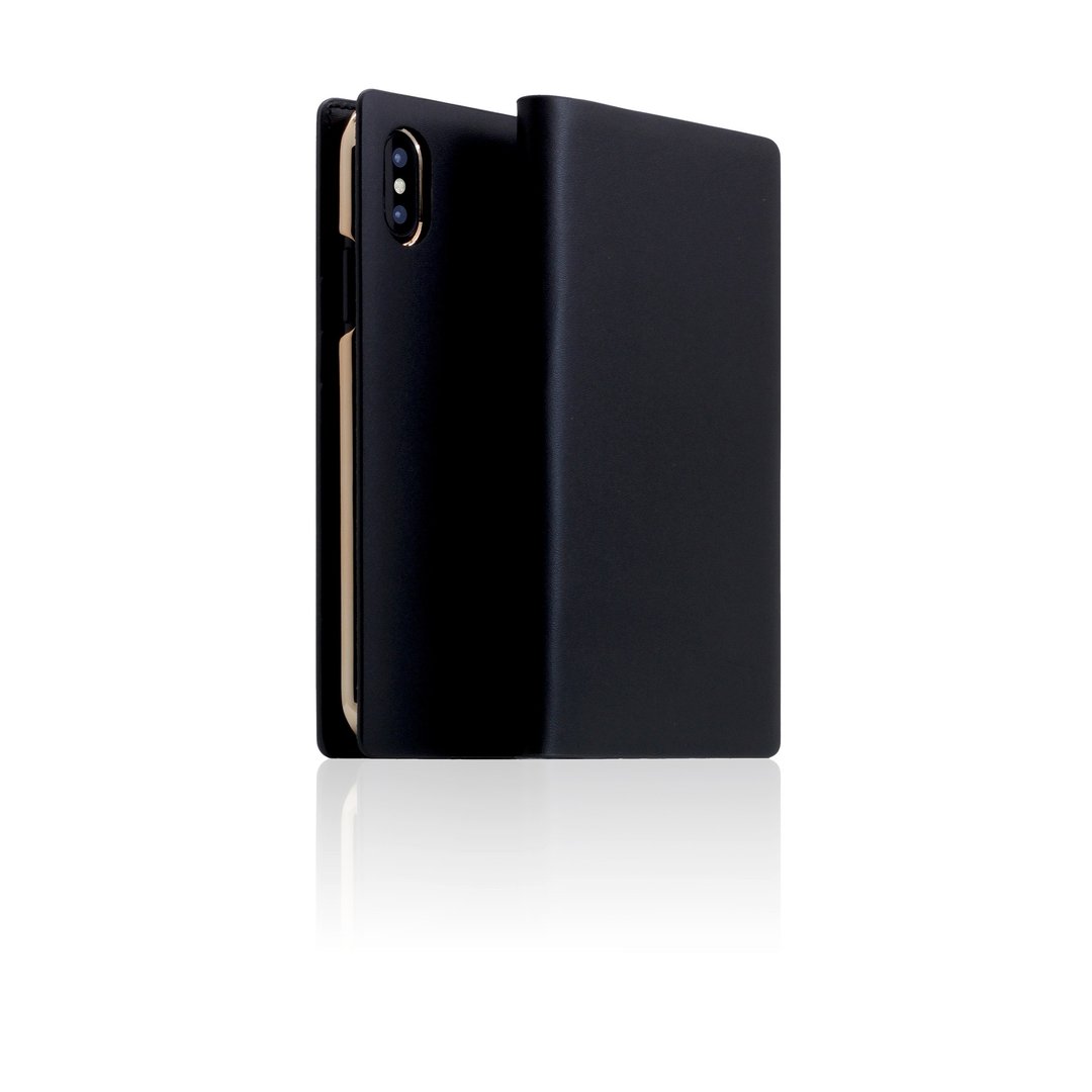 SLG Design iPhone Xs / X D5 CSL 经典小牛皮 侧掀真皮皮套 - 黑 - 手机壳/手机套 - 真皮 黑色