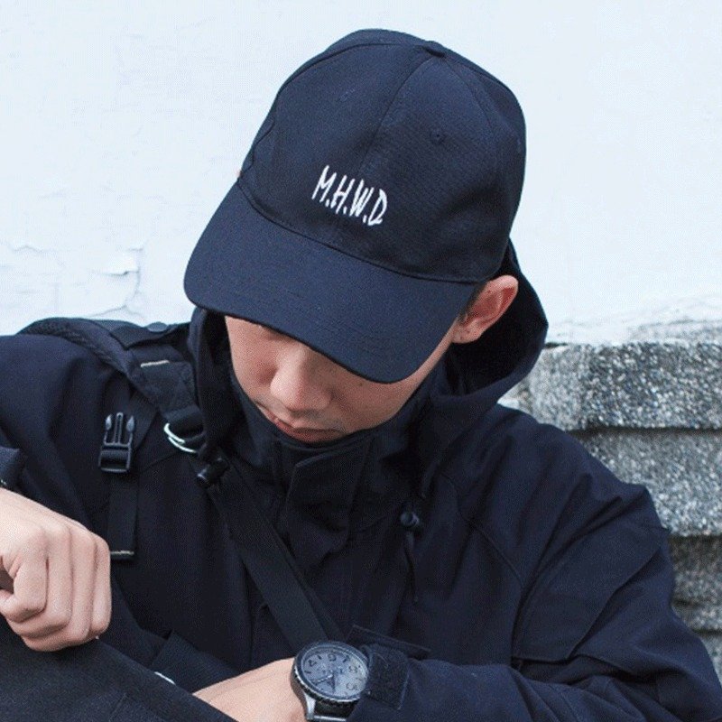 户外防水老帽 MHWD LOGO SPORT CAP 防水抗污帽 全黑款 - 帽子 - 防水材质 黑色