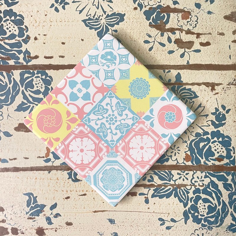 百花系列 ∣ 珊瑚 花砖吸水杯垫 - 杯垫 - 陶 粉红色