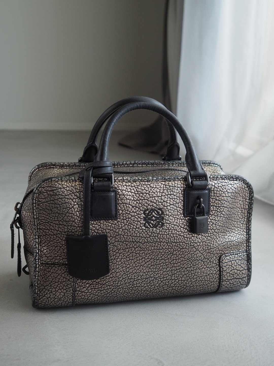 LOEWE 罗威 Amazona 28 手提包 金色 波士顿包 古董 - 手提包/手提袋 - 真皮 金色