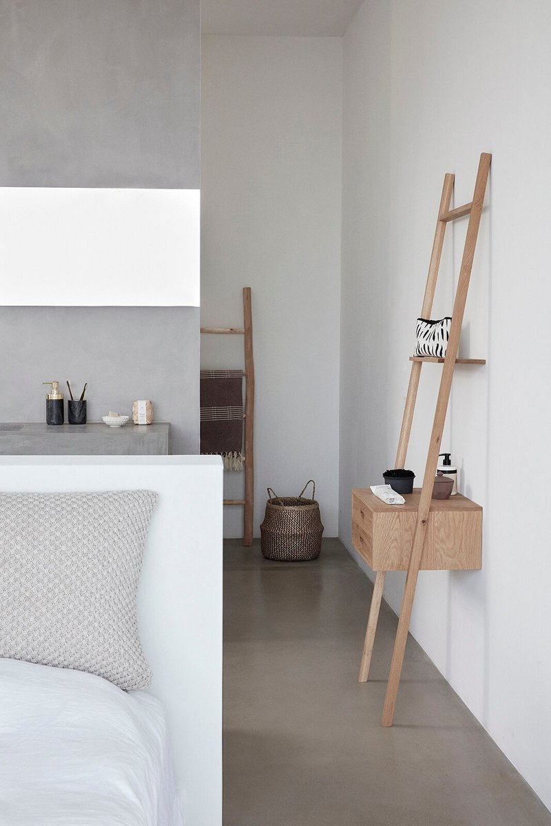 【Hübsch】－880413 北欧风橡木多功能抽屉挂衣架 展示架 - 衣架/挂勾 - 木头 卡其色