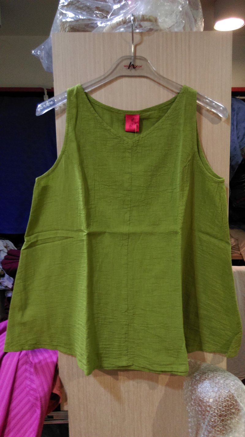 【声声慢】松弛感棉麻无袖上衣 - 女装背心 - 棉．麻 