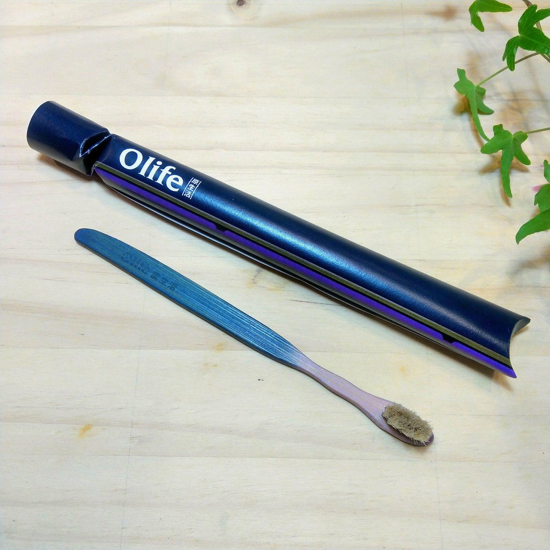【牙套专用 外长内短ㄩ型马毛 蓝紫】Olife原生活 天然手工竹牙刷 - 其他 - 竹 多色
