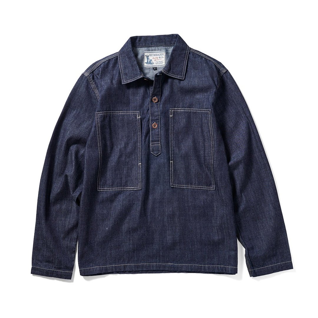 Pullover Denim Shirt - 日本丹宁 Kaihara - 男装衬衫 - 棉 