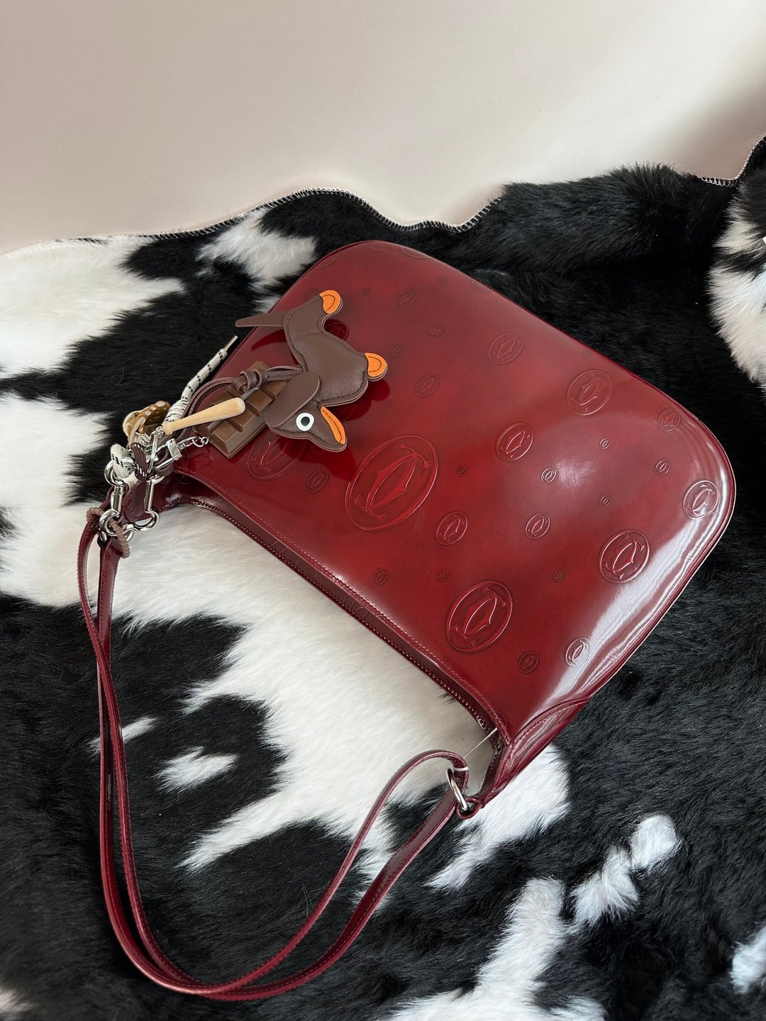 中古包 Cartier 卡地亚 Happy Birthday 系列肩背包 - 手提包/手提袋 - 其他材质 红色