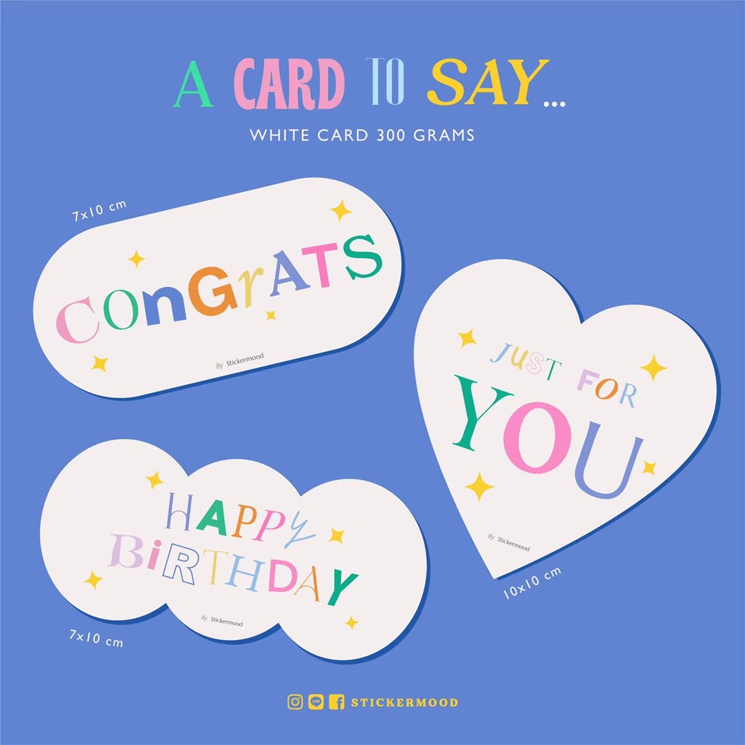 一张卡片，传递你的心意 (HBD、congrats、just for you 卡片) - 卡片/明信片 - 纸 