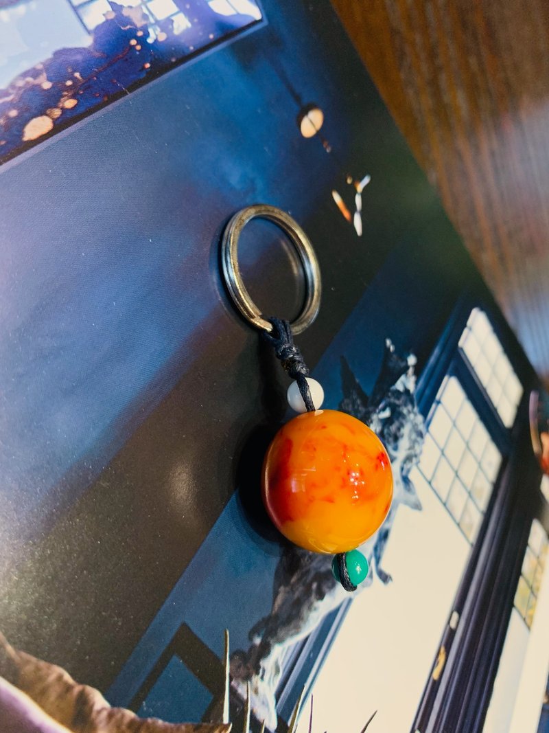 蓦然(钥匙圈系列)蜜蜡--避邪化煞 - 钥匙链/钥匙包 - 玉石 橘色